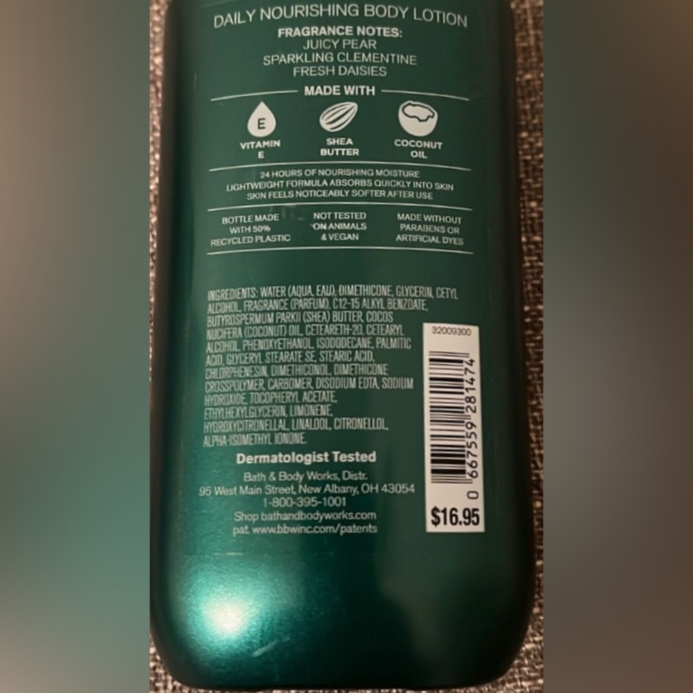 Bath & Body Works Gingham Fresh Body Lotion - Teal and Cream | NEW 8oz Full Size - Picture 5 of 5